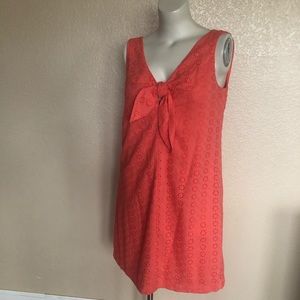 Pappagallo Eyelet Mini Coral Summer Dress 6 New